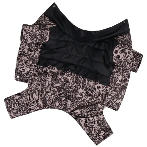 Зимний комбинезон для собак девочек рюша узоры пудра AD-29