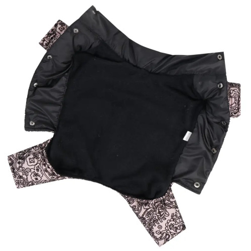 Зимний комбинезон для собак девочек рюша узоры пудра AD-29