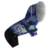 Зимний комбинезон для собак на меху Геометрия AM-36