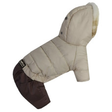 Зимний комбинезон для собак на меху жемчужного цвета AM-38