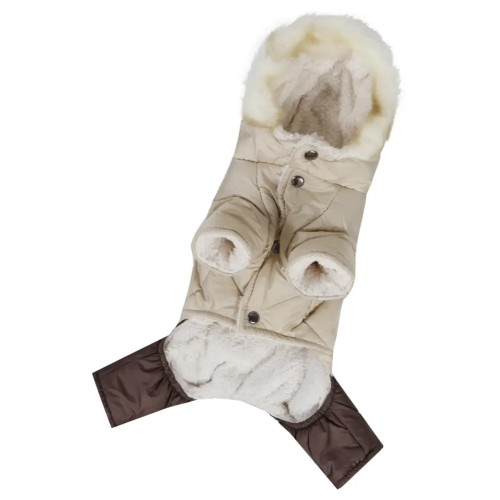 Зимний комбинезон для собак на меху жемчужного цвета AM-38