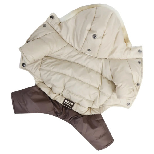 Зимний комбинезон для собак на меху жемчужного цвета AM-38