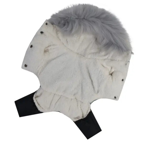 Зимовий комбінезон для собак на хутрі м’ятного кольору AM-40