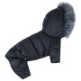 Зимний комбинезон для собак на меху черного цвета AM-43