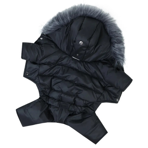 Зимний комбинезон для собак на меху черного цвета AM-43