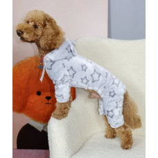 Костюм для собак махровый «Звёзды» серый D-174