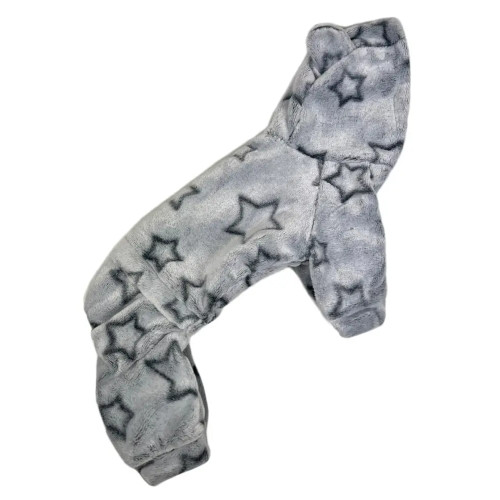 Костюм для собак махровый «Звёзды» серый D-174
