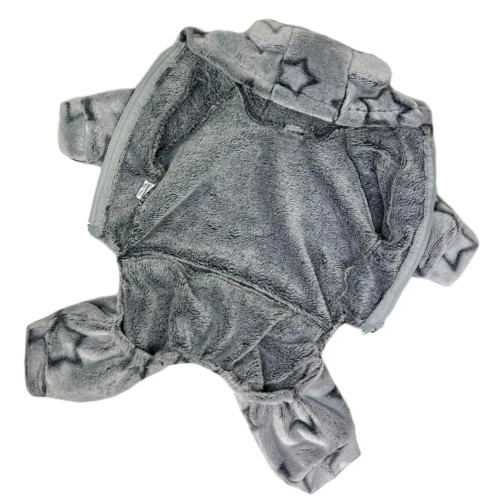 Костюм для собак махровый «Звёзды» серый D-174