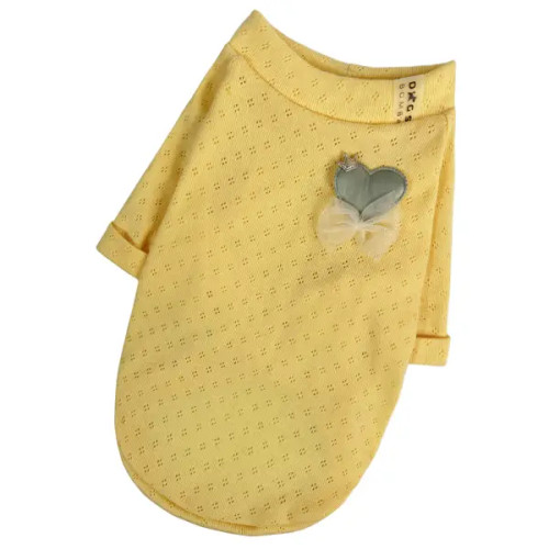 Футболка для собак перфорована жовта F-74