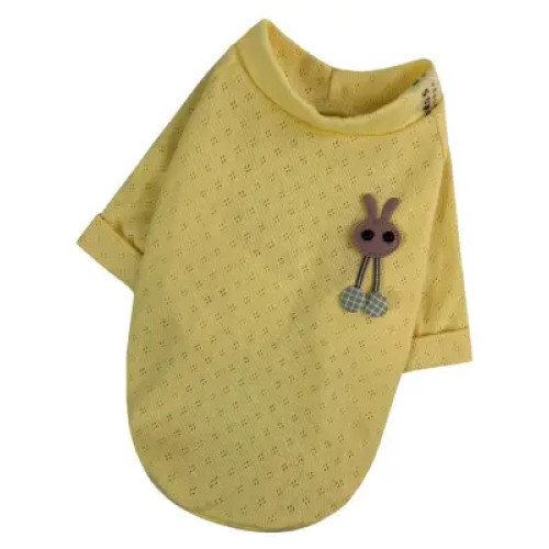 Футболка для собак перфорована жовта F-74