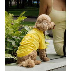 Футболка для собак Рюша серце жовта F-81