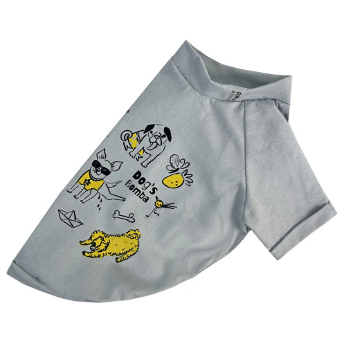 Футболка для собак Лето серая F-103