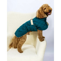 Жилет для собак стёганый двусторонний изумруд G-112