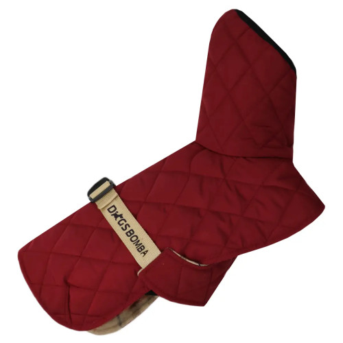 Жилет для собак стёганый двусторонний марсала G-113