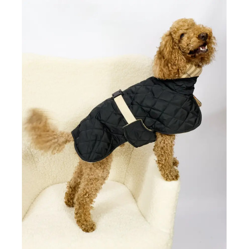 Жилет для собак стёганый двусторонний чёрный G-114