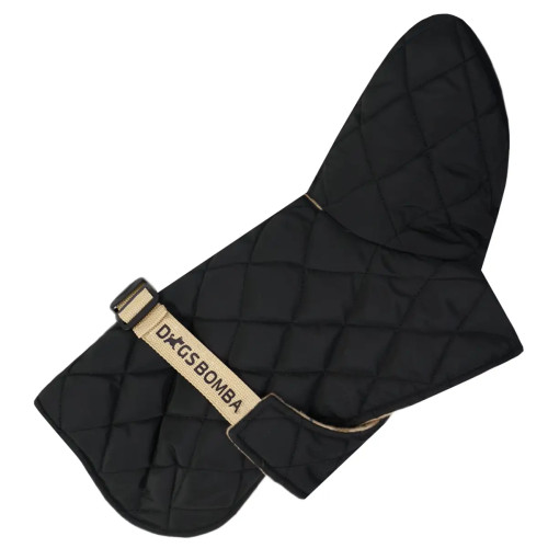 Жилет для собак стёганый двусторонний чёрный G-114