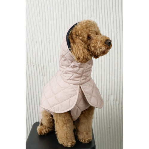 Жилет для собак стёганый двусторонний пудра G-121