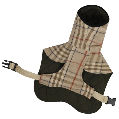 Жилет для собак стёганый двусторонний хаки G-122