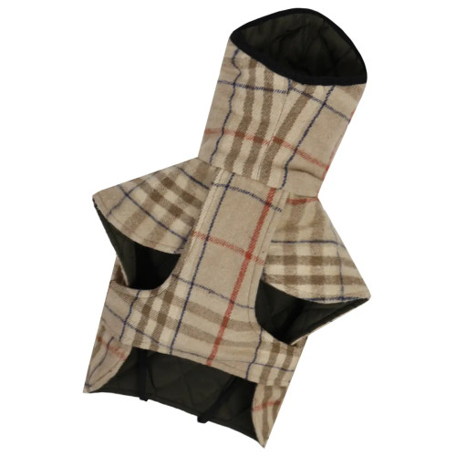 Жилет для собак стёганый двусторонний хаки G-122