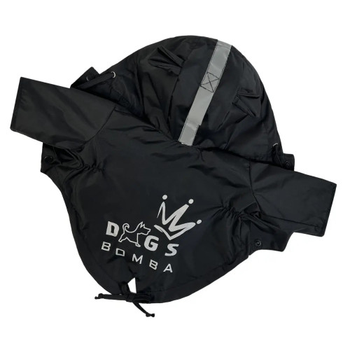 Дощовик-парка для собак чорного кольору M-109