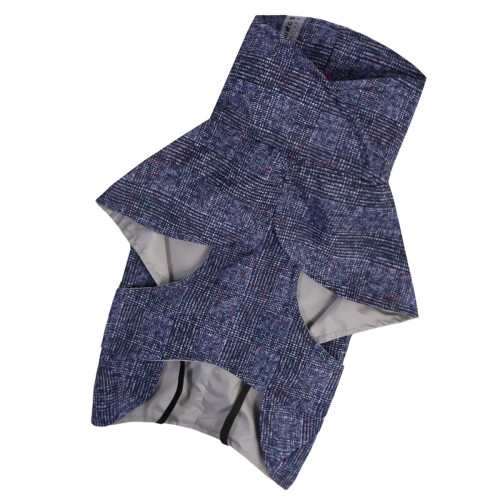 Плащ-дождевик для собак в клетку M-128