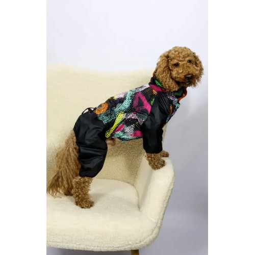 Дождевик для собак с фиксаторами абстракция M-132