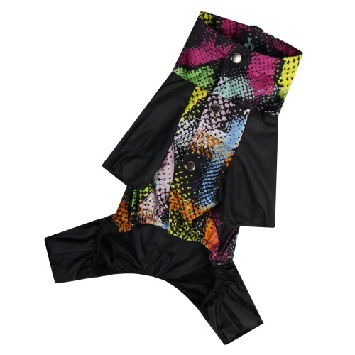 Дождевик для собак с фиксаторами абстракция M-132