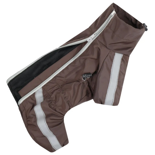 Дождевик для собак Спорт на флисе шоколадного цвета MF-38