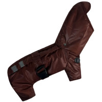 Зимний комбинезон для собак с поясом шоколадного цвета R-59