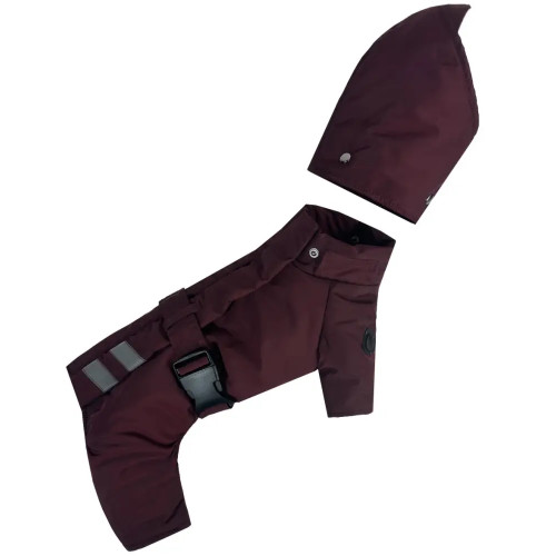 Зимний комбинезон для собак с поясом марсала R-61