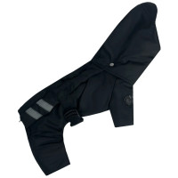 Зимовий комбінезон для собак з поясом чорного кольору R-62