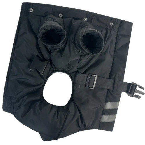 Зимовий комбінезон для собак з поясом чорного кольору R-62