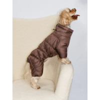 Зимовий комбінезон для собак Comfort шоколадного кольору R-63