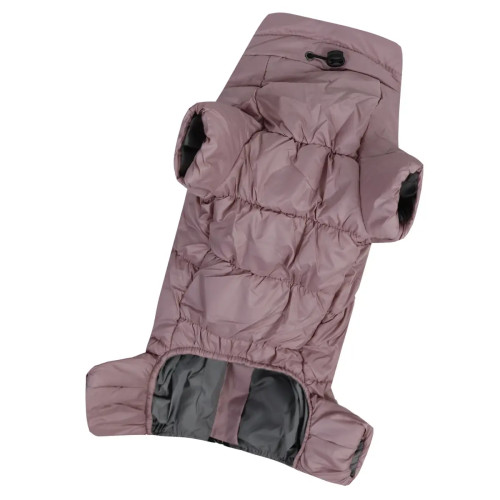 Зимний комбинезон для такс девочек пудрового цвета RT-34