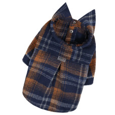 Сорочка картата для собак синьо-помаранчева RY-67