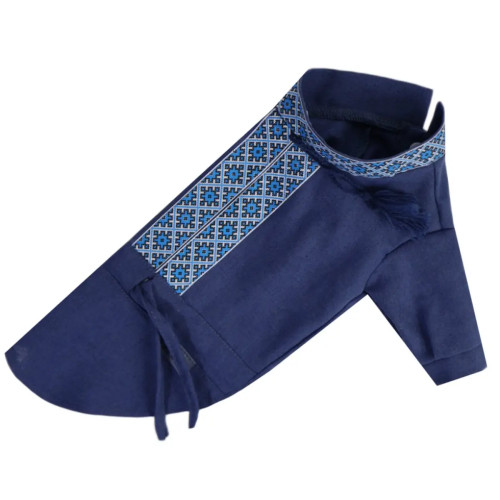 Вишиванка для собак з китицями RY-56 кольору джинс