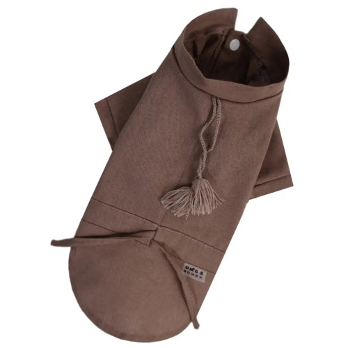 Рубашка для собак RY-58 льняная коричневого цвета