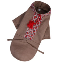 Вишиванка для собак з китицями RY-59 коричневого кольору