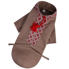 Вишиванка для собак з китицями RY-59 коричневого кольору