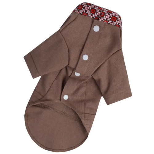 Вишиванка для собак з китицями RY-59 коричневого кольору