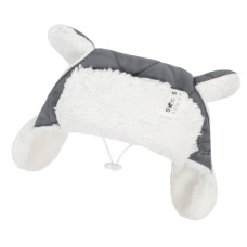 Шапка с ушками для собак серая S-109