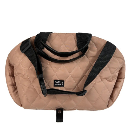 Сумка автогамак для собак персикового цвета S-42