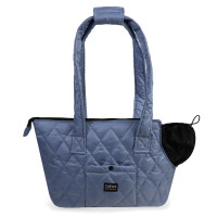 Сумка стьобана для собак блакитного кольору S-86