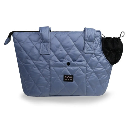 Сумка стёганая для собак голубого цвета S-86