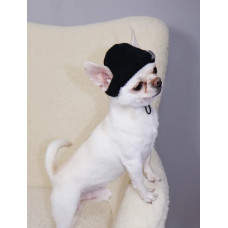 Шапка в’язана для собак Beanie S-103, чорна