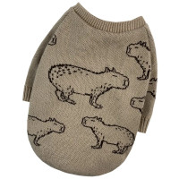 Светр в'язаний для собак «Капібари» бежевий Y-332