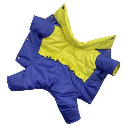 Зимний комбинезон для собак Dogs Bomba AD-20 сине-желтого цвета для девочек
