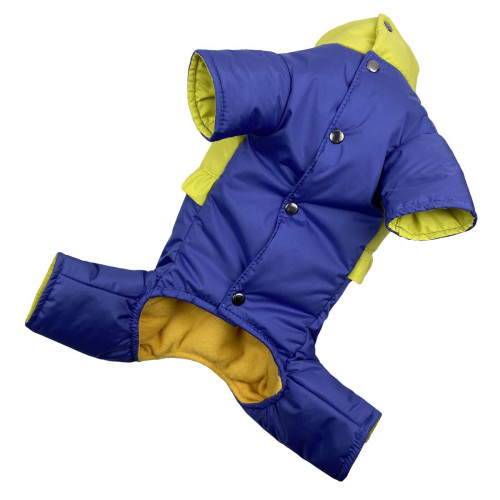 Зимний комбинезон для собак Dogs Bomba AD-20 сине-желтого цвета для девочек