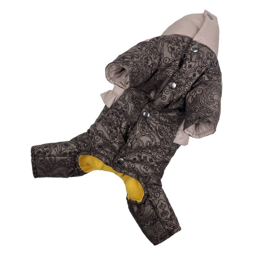 Зимний комбинезон для собак-девочек с рюшками и узорами AD-22