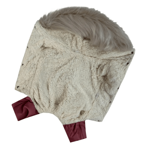 Зимний комбинезон для собак-девочек мех терракот AD-34